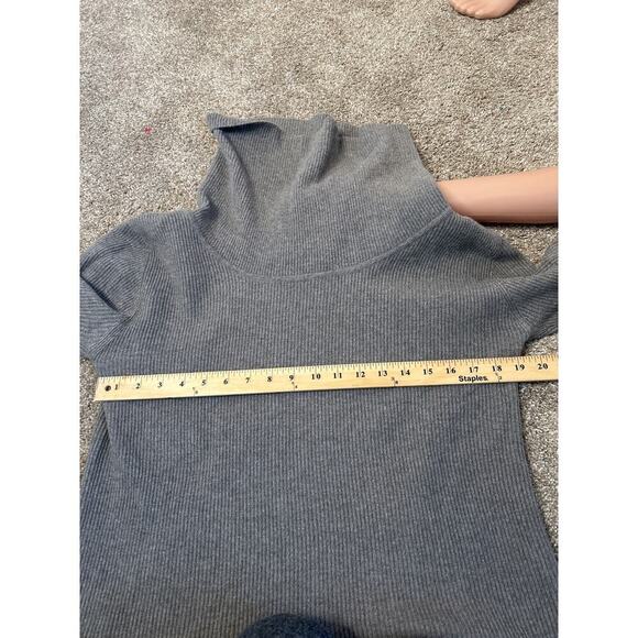 Neiman Marcus 100% Pure cashmere sweater brown ribbed cowl neck SZ LG - Picture 5 of 5